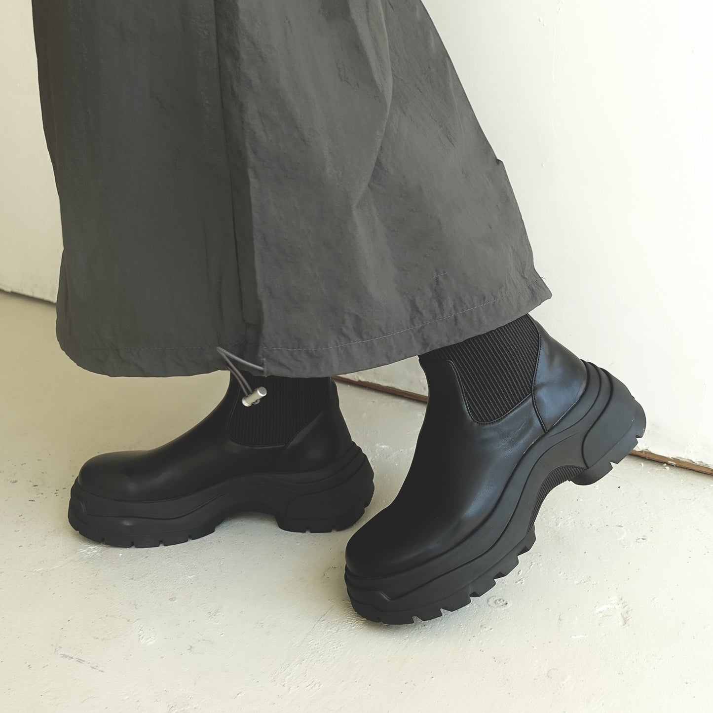 【撥水対応】コンバットソールニットブーツ _TM24688