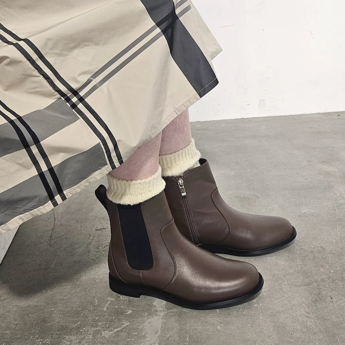 ファスナー付きサイドゴアブーツ /ND23623