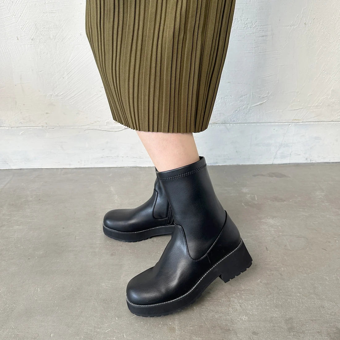 【レイン対応】タンクソールショートブーツ/ TM25634