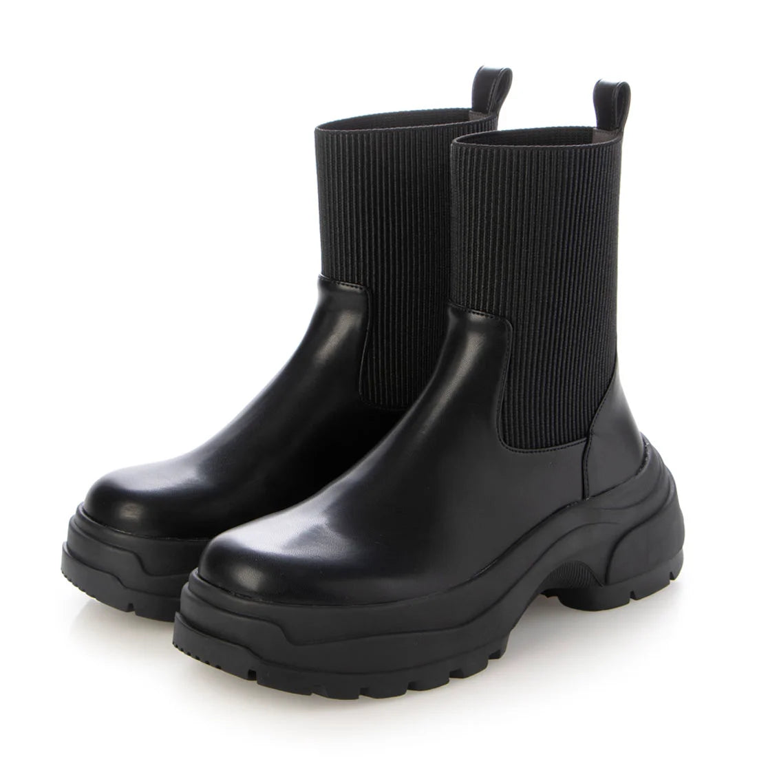 【レイン対応】コンバットソールニットブーツ _TM24688