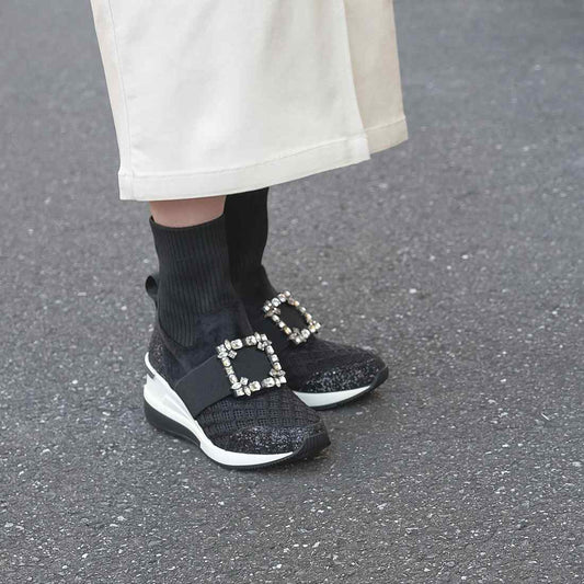 ビジュー付きストレッチスニーカーブーツ_NM22681